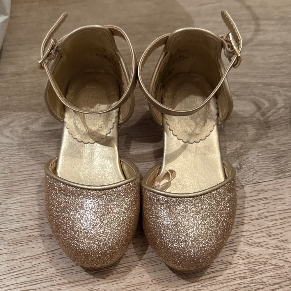 Disney princess Gold Glitter toddler girl shoes dress up